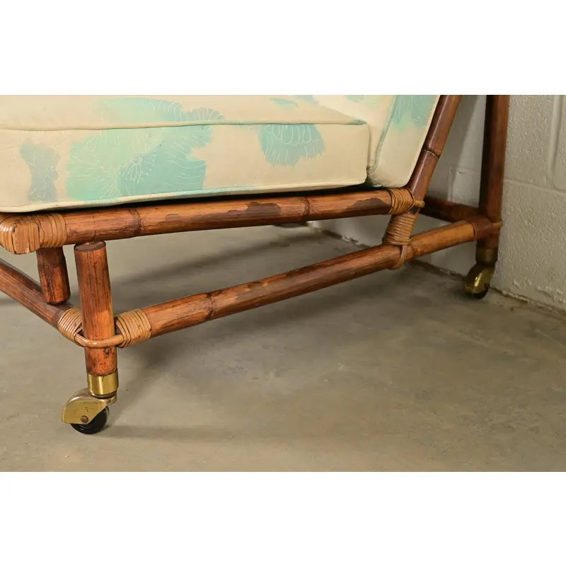 John Wisner for Ficks Reed Mid-Century Hollywood Regency Bamboo Rattan Lounge Chair, 1950s - Image 9