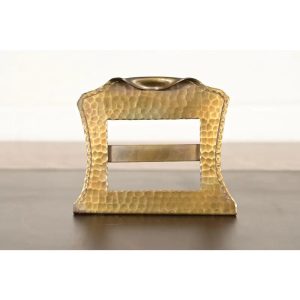 Roycroft Arts & Crafts Brass Finished Hammered Copper Desk Calendar Frame or Picture Frame