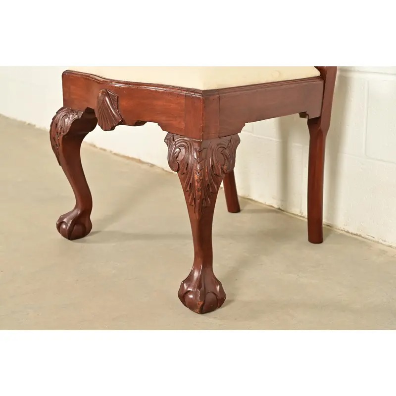 Baker Furniture Style Chippendale Carved Mahogany Side Chair or Dining Chair - Image 10