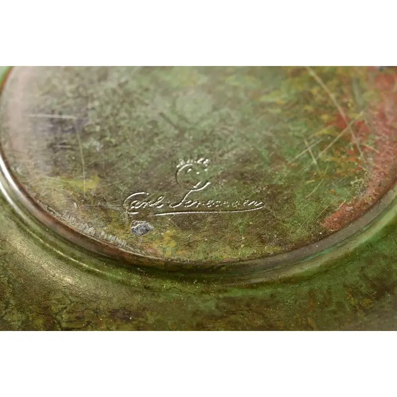 Carl Sorensen Art Deco Verdigris Bronze Centerpiece Bowl or Fruit Bowl - Image 7