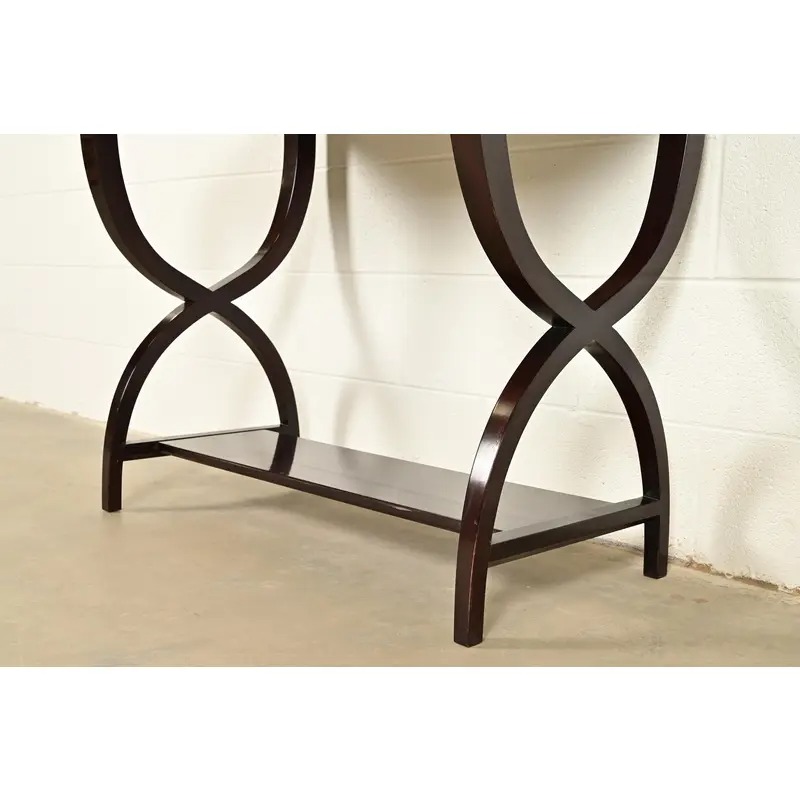 Councill Modern Regency Dark Mahogany Writing Desk or Console Table - Image 10