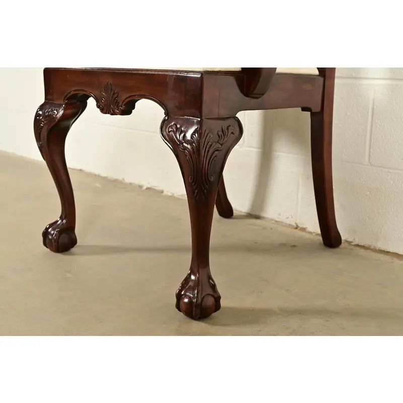 Drexel Heritage Chippendale Carved Mahogany Dining Chairs, Set of Six - Image 10