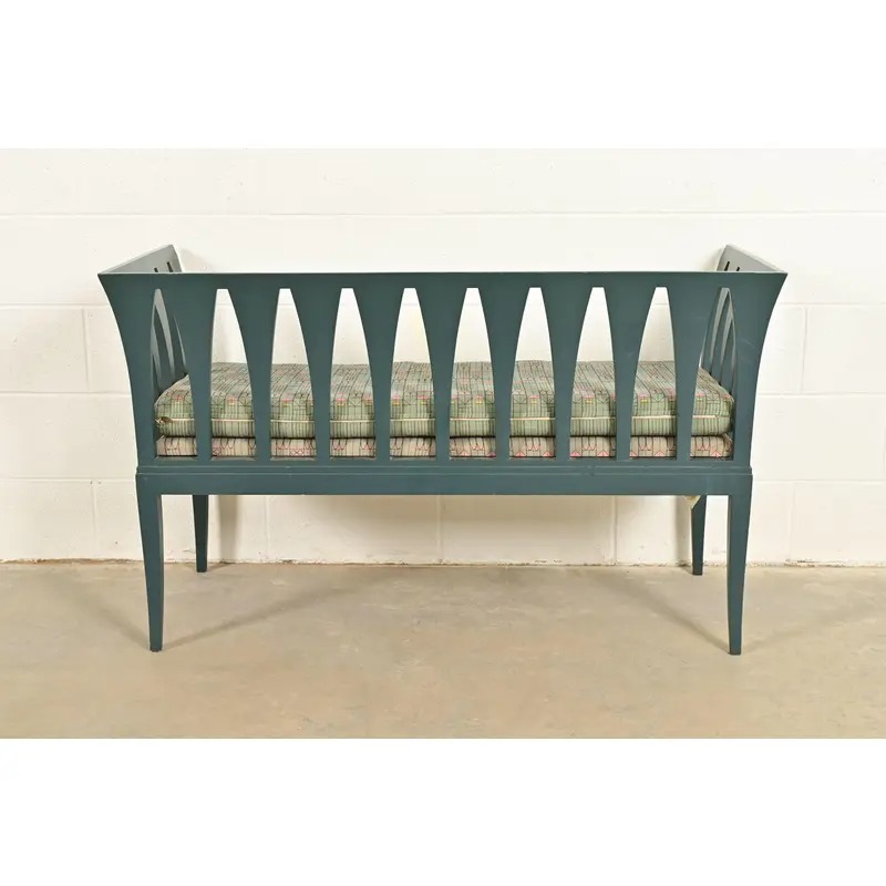 Eliel Saarinen Cranbrook "The Blue Settee" Art Nouveau Settle Sofa or Bench - Image 10