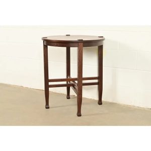Miller Cabinet Co. Antique Mission Oak Arts & Crafts Tabouret Side Table, Newly Refinished