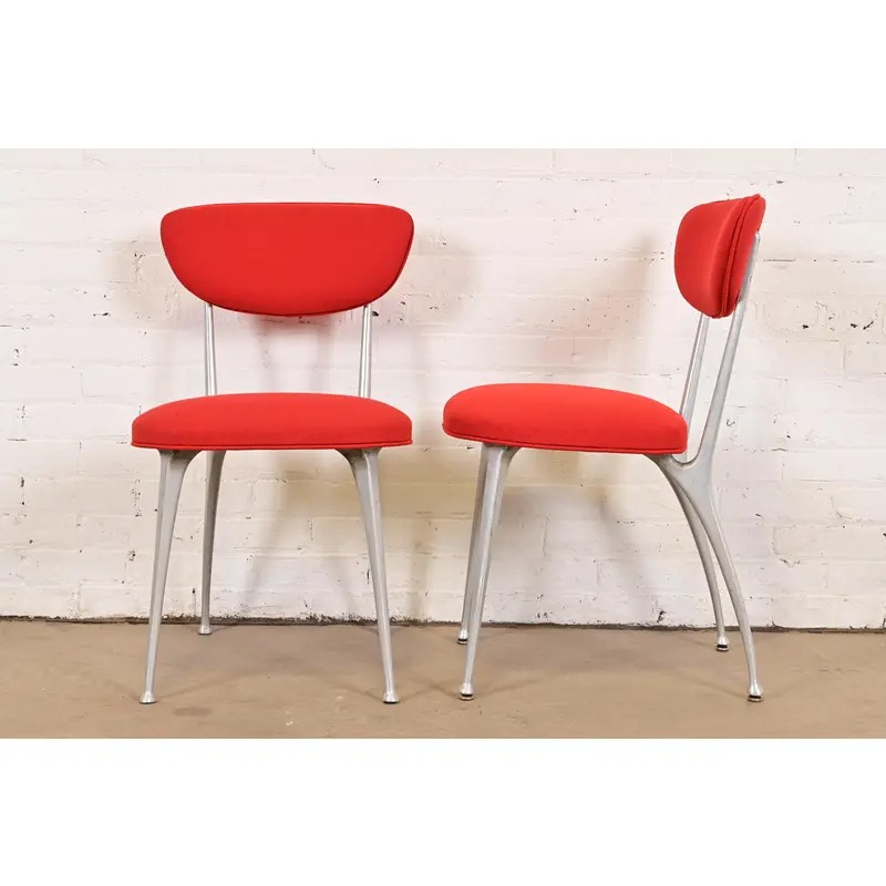 Shelby Williams Mid-Century Modern Aluminum "Gazelle" Chairs, Pair - Image 10