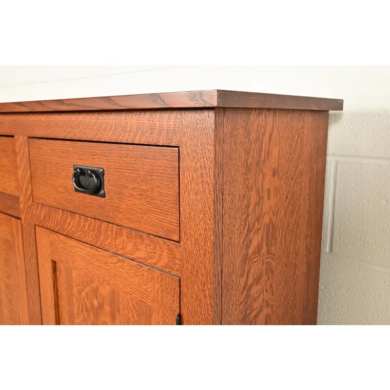 Stickley Style Mission Oak Arts & Crafts Bookcase or Bar Cabinet - Image 10