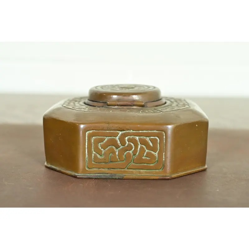 Tiffany Studios New York Zodiac Pattern Bronze Inkwell - Image 10