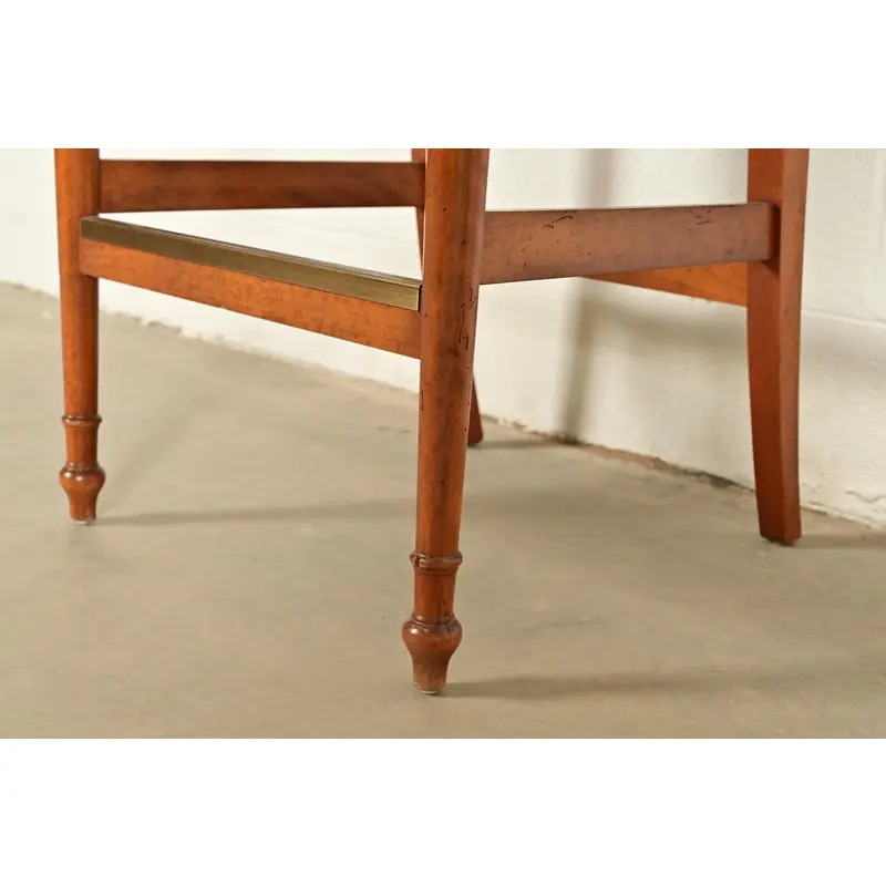 Baker Furniture English Regency Carved Walnut Bar Stools, Pair - Image 11