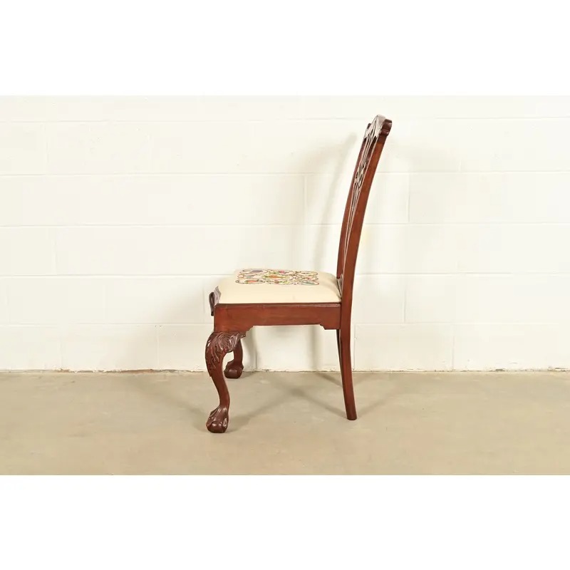 Baker Furniture Style Chippendale Carved Mahogany Side Chair or Dining Chair - Image 11
