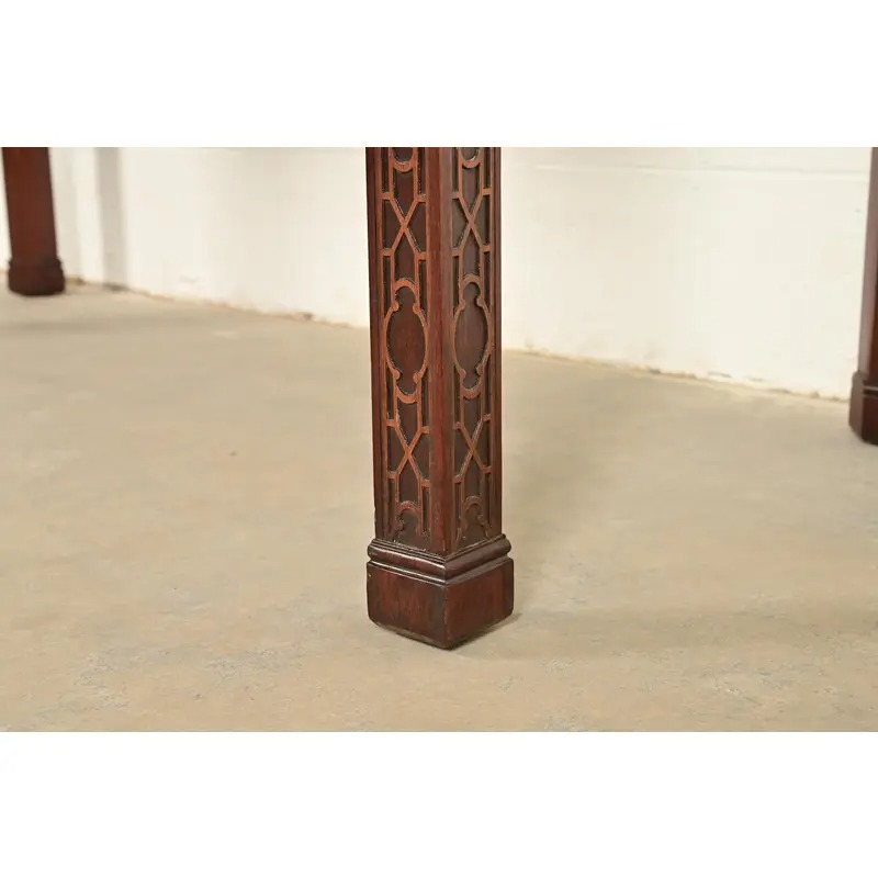 Councill Chippendale Carved Mahogany Writing Desk or Console Table - Image 11