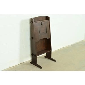 Early Gustav Stickley Antique Mission Oak Arts & Crafts "Chalet" Drop Front Secretary Desk, Circa 1902