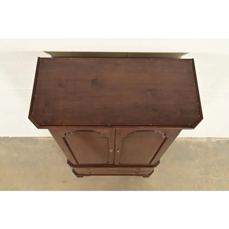 Ethan Allen Georgian Solid Cherry Wood Armoire Dresser or Gentleman's Chest - Image 11
