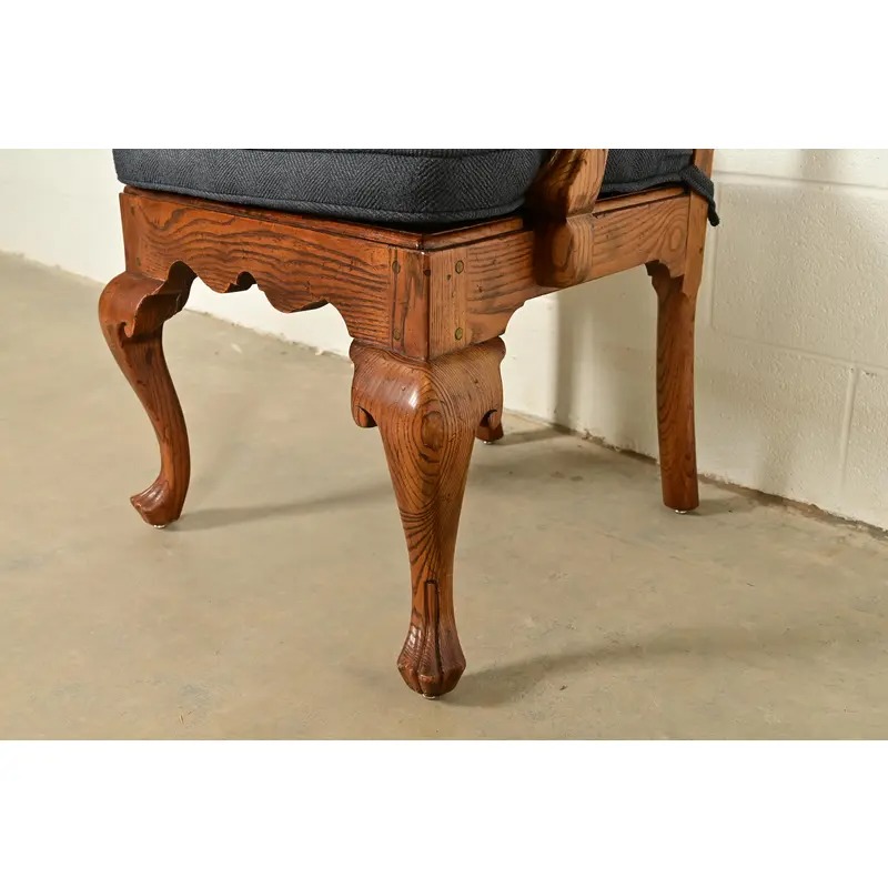 Henredon Georgian Carved Solid Oak Dining Chairs, Set of Eight - Image 11