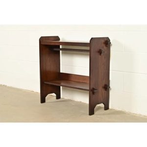 Limbert Style Antique Mission Oak Arts & Crafts Book Trough or Magazine Stand, Newly Refinished