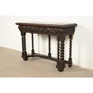 R. J. Horner Renaissance Revival Carved Oak Console Table, Circa 1890s