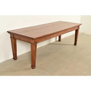 Stickley Brother's Style Antique Mission Oak Arts & Crafts Harvest Dining Table, Newly Refinished