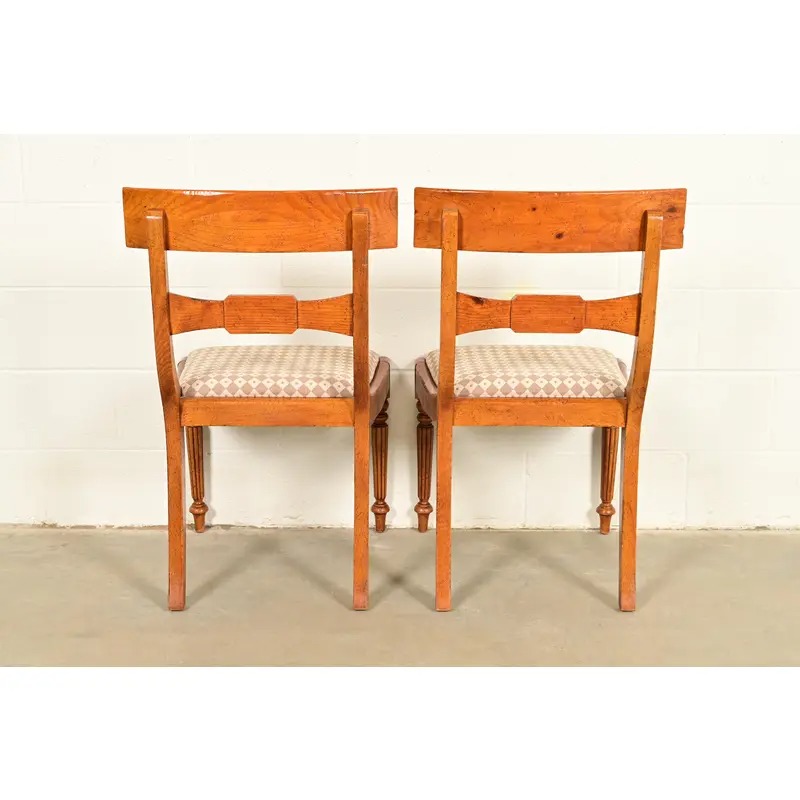 Baker Furniture English Regency Carved Maple Side Chairs or Dining Chairs, Pair - Image 12