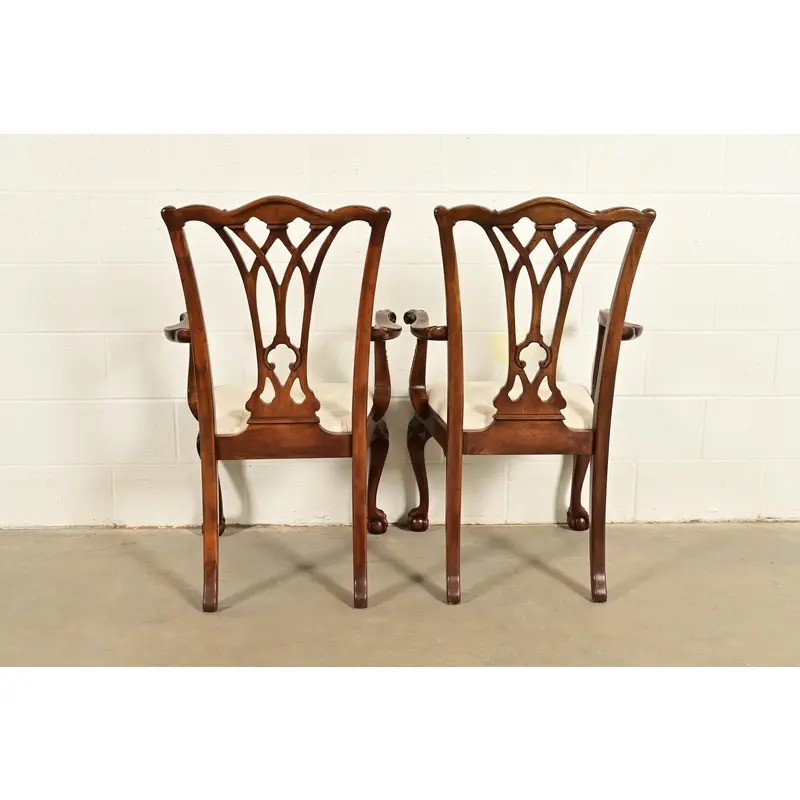 Drexel Heritage Chippendale Carved Mahogany Dining Chairs, Set of Six - Image 12