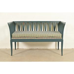 Eliel Saarinen Cranbrook "The Blue Settee" Art Nouveau Settle Sofa or Bench