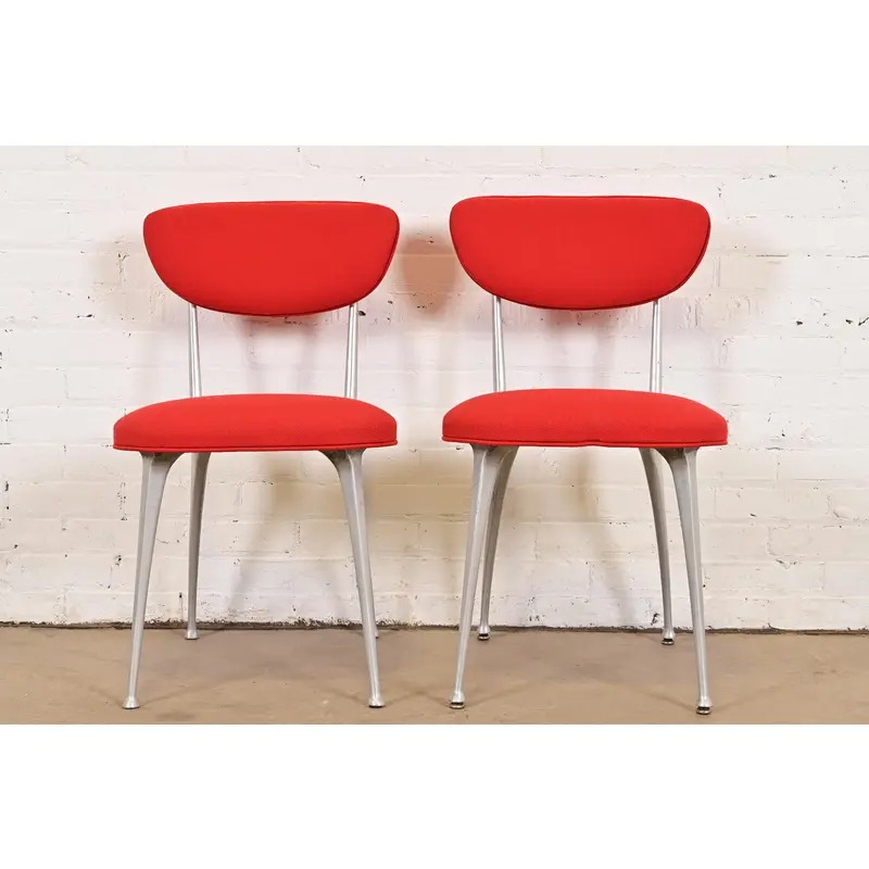 Shelby Williams Mid-Century Modern Aluminum "Gazelle" Chairs, Pair
