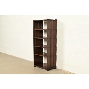 Stickley Brothers Style Antique Mission Oak Arts & Crafts Bookcase or Magazine Rack, Circa 1910