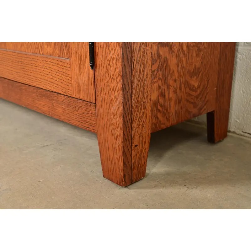 Stickley Style Mission Oak Arts & Crafts Bookcase or Bar Cabinet - Image 12