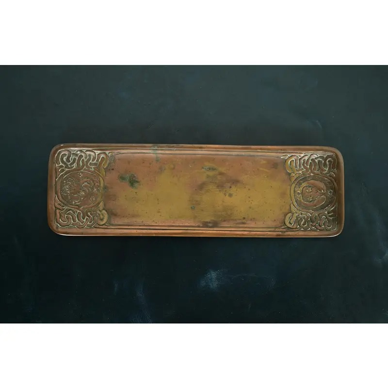 Tiffany Studios New York Zodiac Pattern Bronze Pen Tray