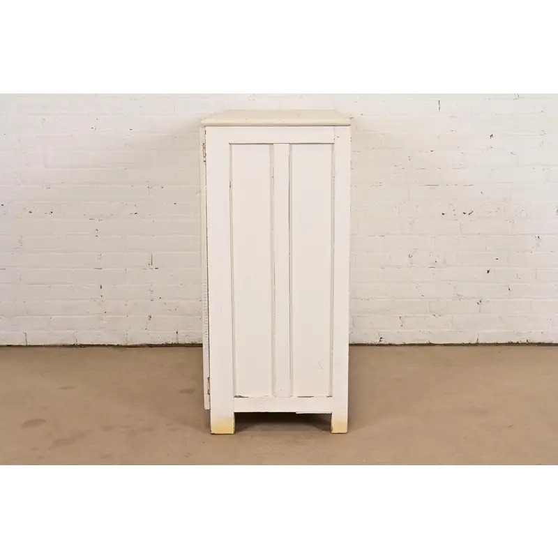 Antique Arts & Crafts White Painted 18-Drawer Flat File Printer's Cabinet, Circa 1900 - Image 13