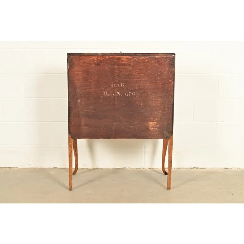 Berkey & Gay Style Antique Victorian Tiger Oak Slant Front Secretary Desk, Circa 1900 - Image 13