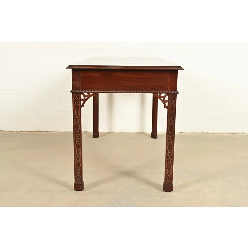 Councill Chippendale Carved Mahogany Writing Desk or Console Table - Image 13