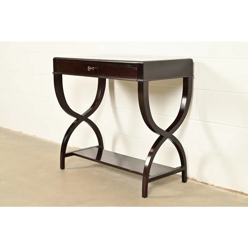 Councill Modern Regency Dark Mahogany Writing Desk or Console Table