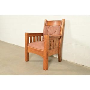 Harden Furniture Antique Mission Oak Arts & Crafts Lounge Chair, Circa 1910