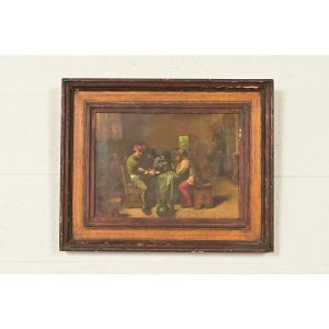 "Peasants Playing Cards" Reproduction Oil Painting by Adriaen Brouwer