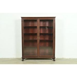 R. J. Horner Style American Empire Carved Mahogany Bookcase With Ball and Claw Feet, Circa 1890s