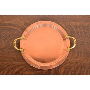 Roycroft Style Swedish Arts & Crafts Copper and Brass Handled Tray