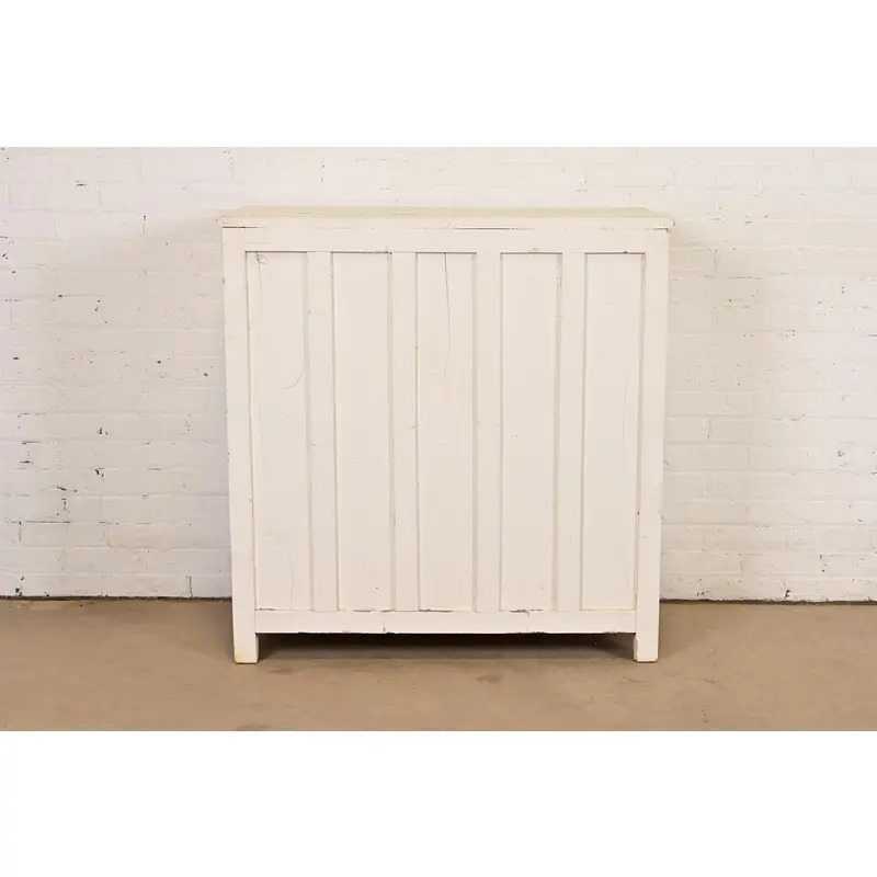 Antique Arts & Crafts White Painted 18-Drawer Flat File Printer's Cabinet, Circa 1900 - Image 14