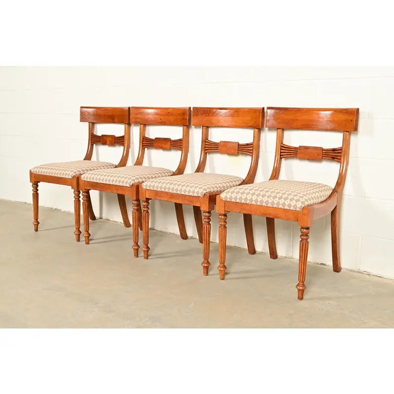 Baker Furniture English Regency Carved Maple Side Chairs or Dining Chairs, Pair - Image 14