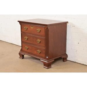 Baker Furniture Georgian Carved Mahogany Bedside Chest, Newly Refinished