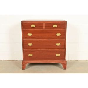 Baker Furniture Style Georgian Carved Mahogany Dresser or Chest of Drawers