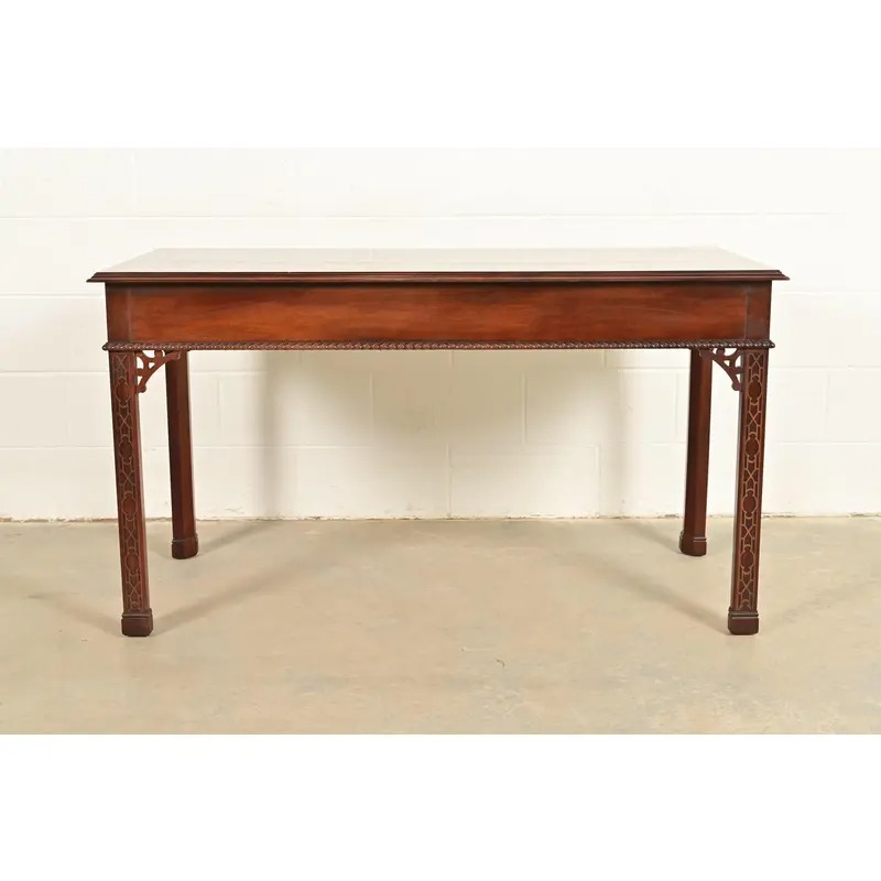 Councill Chippendale Carved Mahogany Writing Desk or Console Table - Image 14