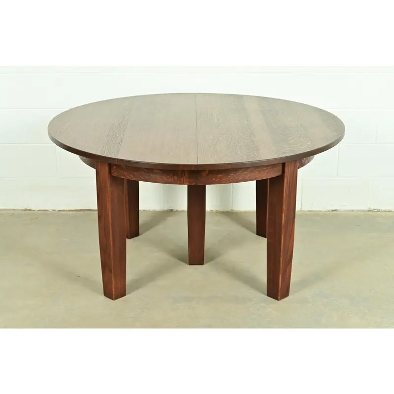 Stickley Antique Mission Oak Arts & Crafts Extension Dining Table, Newly Refinished