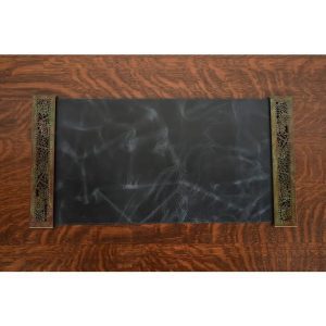 Tiffany Studios New York Grapevine Bronze Blotter Ends With Leather Desk Blotter
