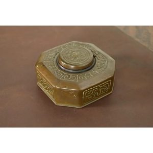 Tiffany Studios New York Zodiac Pattern Bronze Inkwell