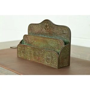 Tiffany Studios New York Zodiac Pattern Bronze Letter Rack