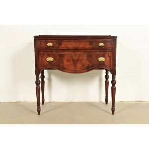 Baker Furniture Style Federal Flame Mahogany Buffet Server or Hall Table
