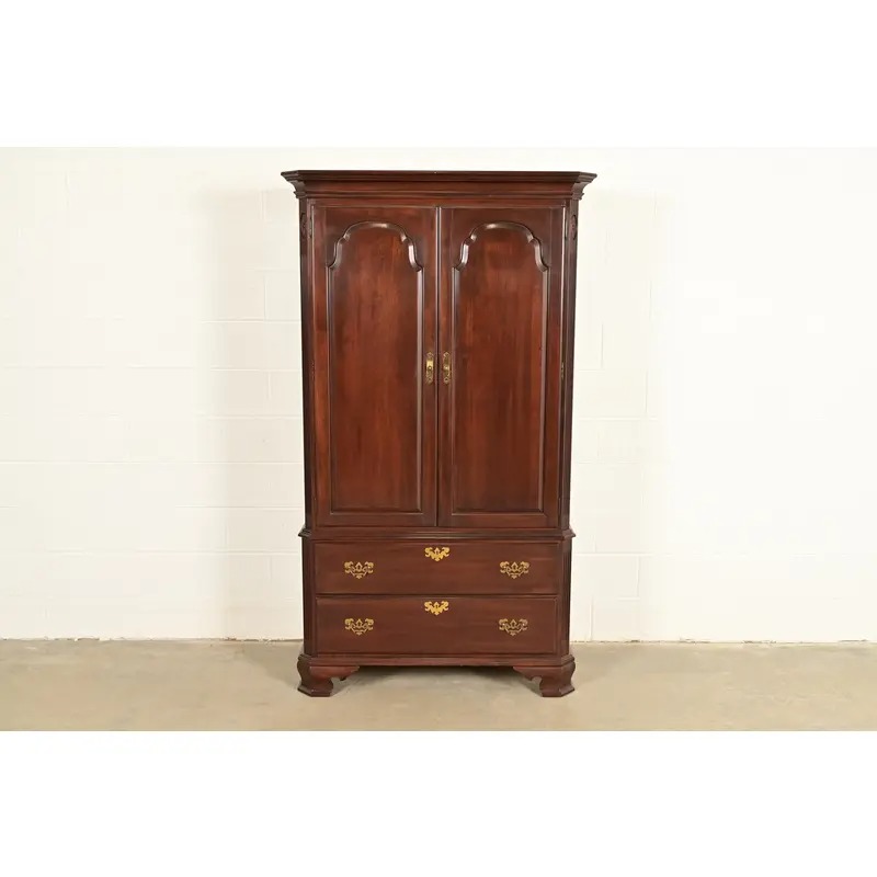 Ethan Allen Georgian Solid Cherry Wood Armoire Dresser or Gentleman's Chest