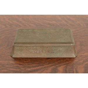Tiffany Studios New York Chinese Pattern Bronze Large Jewelry Box, Circa 1910