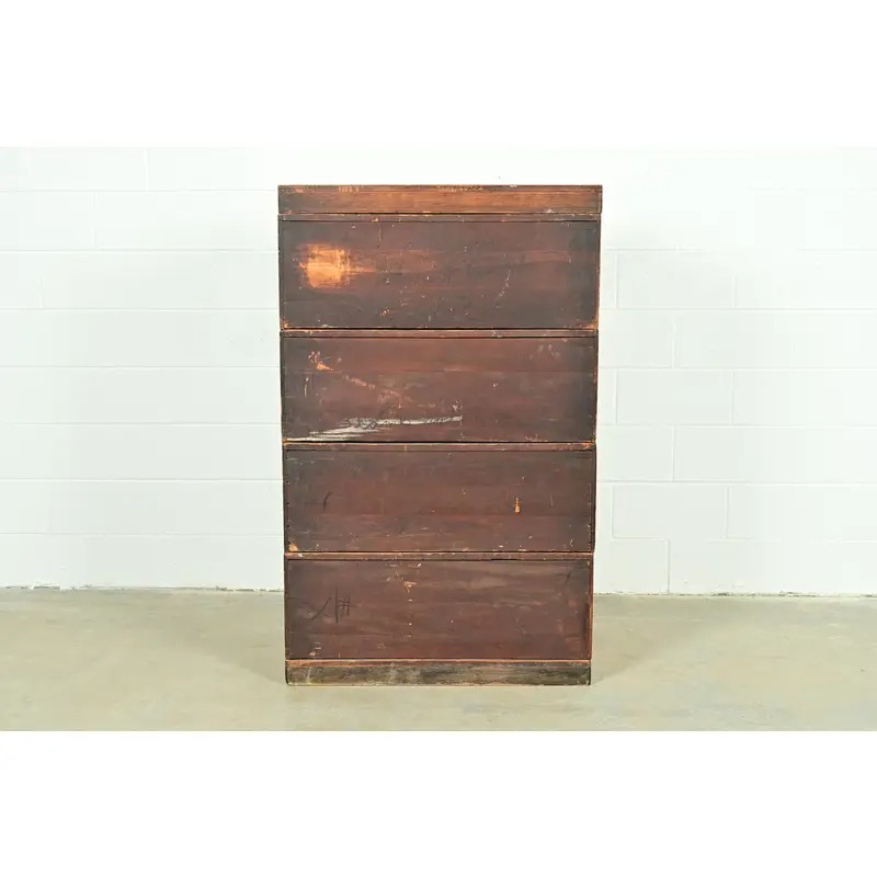 Antique Arts & Crafts Oak 31-Drawer Architect's Blueprint Flat File Cabinet by Hamilton, Circa 1900 - Image 16