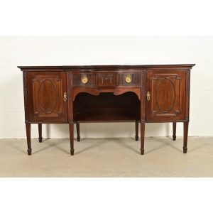 Antique French Regency Louis XVI Carved Mahogany Sideboard or Bar Cabinet