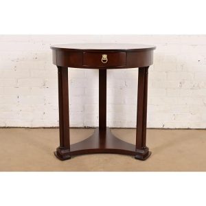 Baker Furniture French Empire Mahogany Gueridon or Tea Table, Newly Refinished